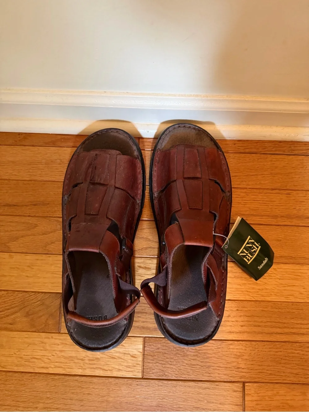 Nunn Bush Sandals Mens Size 13 Brown Leather Fisherman Walking Shoes New
